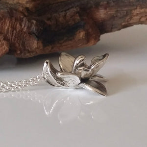 Dendrobium Necklace, Silver Orchid Necklace, Silver Orchid Necklace, Silver Necklace, Dendrobium Orchid, Wedding Bridesmaid Gifts by Dawn