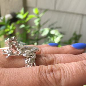 Peanut...Sterling Silver Tree Frog Ring, Frog Ring, Treefrog Ring, Tree Frog Ring, Silver Tree Frog Ring