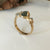 14k Sapphire and Diamond Engagement Ring, 3 Stone Ring, Three Stone Ring, Engagement Ring, Leaf Ring by Dawn