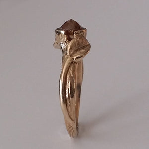 Leaf and Twig Engagement Ring, Rose Cut Diamond Engagement Ring, Made to Order Leaf Engagement Ring in Gold by Dawn Vertrees