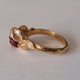 Leaves Engagement Ring - 14K Yellow Gold and Raw Ruby Engagement Ring, Rough Uncut Ruby, 14k Cocktail or Statement Ring by Dawn