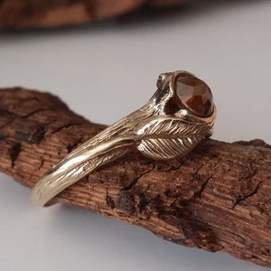 Gold Wedding Ring, Leaf and Twig Engagement Ring, Rose Cut Diamond Engagement Ring, Made to Order Leaf Engagement Ring in Gold by Dawn