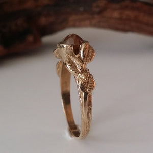 Rose Cut Diamond, Leaf and Twig Engagement Ring, Rose Cut Diamond Engagement Ring, Made to Order Leaf Engagement Ring by Dawn Vertrees