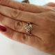 Leaf Bridal Set in 14K Gold, Raw Uncut Rough Diamond Engagement Ring, by Dawn Vertrees