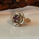Rose Engagement Ring, Gold, Flower Engagement Ring, Sapphire, Diamond Engagement Ring, Hand Sculpted Engagement Ring by Dawn Vertrees