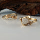 Interlocking Rough Diamond, Nature Inspired Leaf and Twig Bridal Set, Leaf Wedding, Engagement or Anniversary Ring, 14k Yellow Gold by Dawn