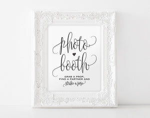 Photo Booth Sign Printable, Photo Booth Sign, Wedding Printable, Wedding Sign, Wedding Ideas, PDF Instant Download #BPB203_67