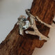 Twig Engagement Ring Set, Faceted Gemstone Branch Bridal ring, Custom Made-to-Order, Gold, Twig Wedding ring Set Hand Sculpted