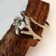 Twig Engagement Ring Set, Faceted Gemstone Branch Bridal ring, Custom Made-to-Order, Gold, Twig Wedding ring Set Hand Sculpted