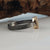 Gun Metal Sterling Silver Textured Band with a Rough Diamond set in 14k Gold, One of a kind Hand Sculpted by Dawn Vertrees