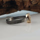 Gun Metal Sterling Silver Textured Band with a Rough Diamond set in 14k Gold, One of a kind Hand Sculpted by Dawn Vertrees