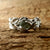 Sterling Silver Green Sapphire Leaf and Twig Wedding Band, Tree Branch Ring, Leaf Ring, Twig Ring, Twig and Leaf Ring, Branch Band by Dawn