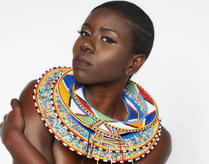 Maasai beaded choker neckpiece