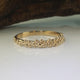 New Leaf and Pebble Wedding Band, Hand Sculpted, Gold Stacking Wedding Band  by Dawn Vertrees