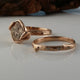 Twig Engagement Ring, 14kRose Gold Diamond Slice with Leaves, a Twig band with scattered diamonds hand sculpted bridal set by Dawn Vertrees.