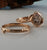Twig Engagement Ring, 14kRose Gold Diamond Slice with Leaves, a Twig band with scattered diamonds hand sculpted bridal set by Dawn Vertrees.