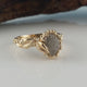 Rough Uncut Diamond, Leaf and Pebble Collection, One-of-a-Kind Hand Sculpted Stacking Engagement, Wedding Ring by Dawn Vertrees
