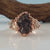 Leaf and Pebble Raw Diamond Collection by Dawn Vertrees, One-of-a-Kind Hand Sculpted with Three Rough Diamonds in Gold Rose Gold
