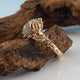 One-of-a-Kind Hand Sculpted with Three Rough Diamonds in Yellow Gold, New Leaf and Pebble Rough Diamond Collection by Dawn Vertrees
