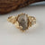 One-of-a-Kind Hand Sculpted with Three Rough Diamonds in Yellow Gold, New Leaf and Pebble Rough Diamond Collection by Dawn Vertrees