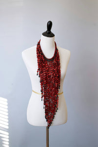 Nice old Vulcanic/valcanite/vinyl/Heishi disks African Trade Beads with Glass Beads Statement Necklace