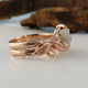 Leaf Bridal Set, 14K Rose Gold, Raw Uncut Rough Diamond Engagement Ring, Bridal Set, Engagement Rings by Dawn Vertrees