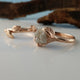 Leaf Bridal Set, 14K Rose Gold, Raw Uncut Rough Diamond Engagement Ring, Bridal Set, Engagement Rings by Dawn Vertrees