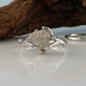 14k Yellow White or Rose Gold Raw Uncut Rough Twig Diamond (Solitaire Only) Engagement Ring, wedding ring, Promise Ring by Dawn Vertrees