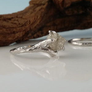 14k Yellow White or Rose Gold Raw Uncut Rough Twig Diamond (Solitaire Only) Engagement Ring, wedding ring, Promise Ring by Dawn Vertrees