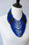 Multistrand Glass beads Necklace with Genuine Ebony Wood- blue
