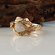Interlocking Rough Diamond, Nature Inspired Leaf and Twig Bridal Set, Leaf Wedding, Engagement or Anniversary Ring, 14k Yellow Gold by Dawn