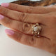 Interlocking Rough Diamond, Nature Inspired Leaf and Twig Bridal Set, Leaf Wedding, Engagement or Anniversary Ring, 14k Yellow Gold by Dawn