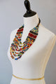Trade beads, African beads ,African tribal beads, Glass beads and Genuine leather Multi-strand Statement  Necklace