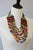 Trade beads, African beads ,African tribal beads, Glass beads and Genuine leather Multi-strand StatementNecklace