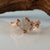 Rose Gold Twig Bridal Set with Raw Uncut White Diamond, Made-to-Order, Diamond Wedding Ring Set Hand Sculpted by Dawn Vertrees Jewelry
