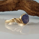 Blue Sapphire Engagement Ring, Yellow Gold Sapphire Engagement Ring, One-of-a-kind Leaf & Twig Engagement Ring hand sculpted by Dawn