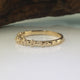 New Leaf and Pebble Wedding Band, Hand Sculpted, Gold Stacking Wedding Band  by Dawn Vertrees