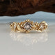 ON HOLD , do not purchase - New Moissanite Leaf Design by Dawn Vertrees, Hand Sculpted with 3 Moissanite Diamonds Engagement Ring in Gold