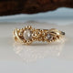 ON HOLD , do not purchase - New Moissanite Leaf Design by Dawn Vertrees, Hand Sculpted with 3 Moissanite Diamonds Engagement Ring in Gold