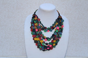 African Necklace, Beaded Necklace, African Jewelry, African Necklace, Mali Jewelry, Recycled Materials,  Multi strand Necklace