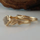 Rough Uncut Diamond Engagement Ring, 14K Gold, Raw Diamond Engagement Ring, Twig Band, Leaf Ring, Wedding Set, Engagement Set by Dawn