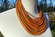 Recyled Flipflop multistrand  Necklace - Mustard