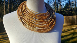Recyled Flipflop Multistrand Necklace - Caramel