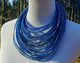 Recyled Flipflop Multistrand Necklace - blue