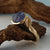 Blue Sapphire Engagement Ring, Yellow Gold Sapphire Engagement Ring, One-of-a-kind Leaf & Twig Engagement Ring hand sculpted by Dawn