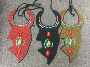 Statement Beaded Tribal Bib Necklace
