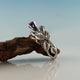 Sterling Silver Faceted Polished Gemstone Leaf and Twig Wedding Band, Tree Branch Ring, Leaf Ring, Twig Ring, Twig Band by Dawn Vertrees