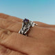 Sterling Silver Faceted Polished Gemstone Leaf and Twig Wedding Band, Tree Branch Ring, Leaf Ring, Twig Ring, Twig Band by Dawn Vertrees