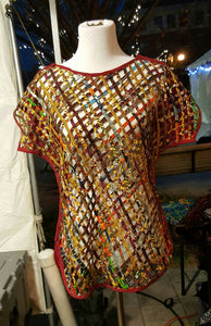 Ankara print laced top