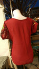 Ankara print laced top